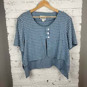 Vintage Gingham Lagenlook Top